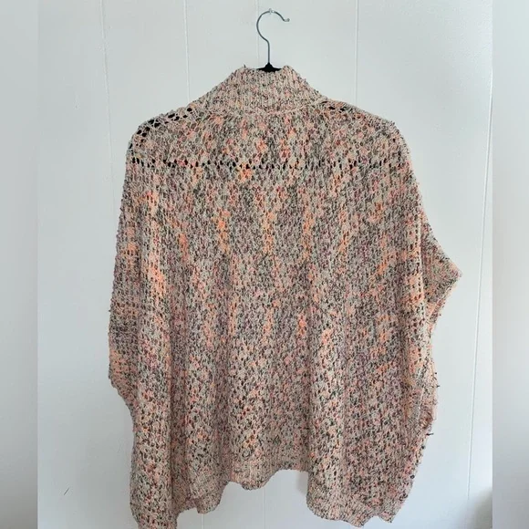 ANTHROPOLOGIE Akemi & Kin Hattie Multi Color Chunky Knit Poncho Sweater OS NWT - Picture 13 of 15